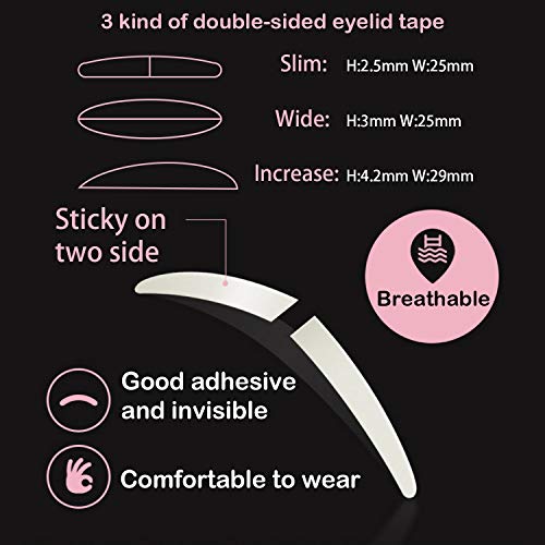 Ultra Invisible Double Eyelid Tape Stickers - 200Pcs/100Pairs Both Side Stick...