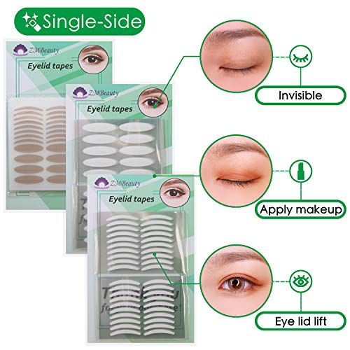6 Packs Natural Invisible Single/Double Side Eyelid Tapes Stickers, Medical-u...