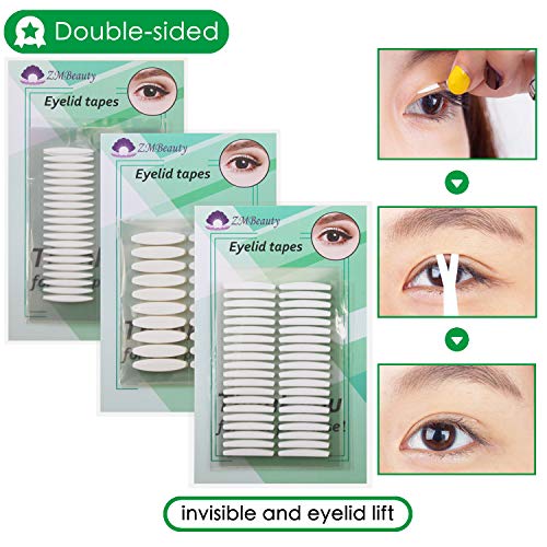 6 Packs Natural Invisible Single/Double Side Eyelid Tapes Stickers, Medical-u...