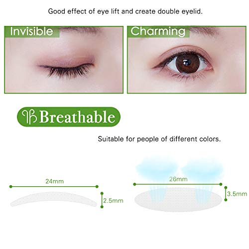 6 Packs Natural Invisible Single/Double Side Eyelid Tapes Stickers, Medical-u...