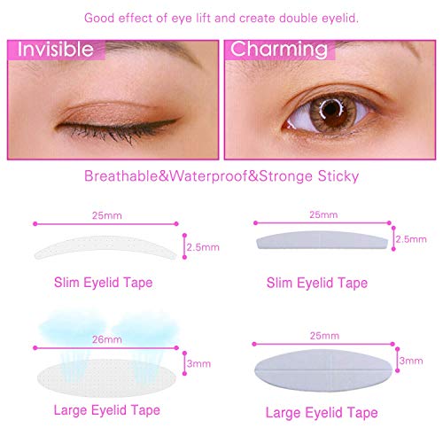 6 Packs Natural Invisible Single/Double Side Eyelid Tapes Stickers, Medical-u...