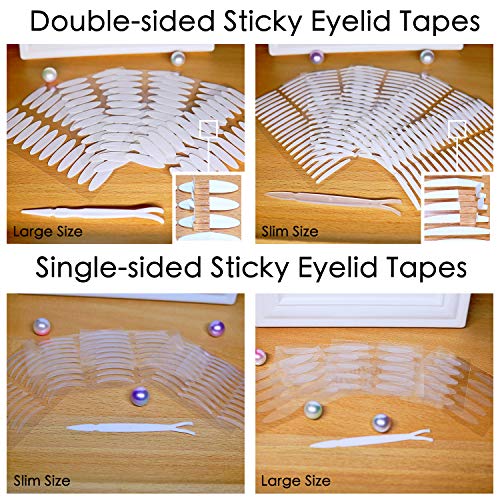 6 Packs Natural Invisible Single/Double Side Eyelid Tapes Stickers, Medical-u...