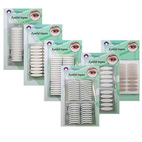 6 Packs Natural Invisible Single/Double Side Eyelid Tapes Stickers, Medical-u...