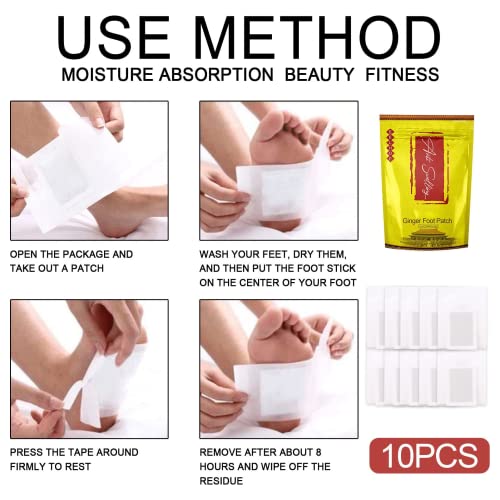 Anti Swelling Ginger Patch,Ginger Foot Pads for Foot Care, Relieve Stress Imp...