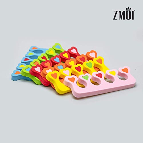 Premium Colorful Heart Toe Separators - Cute Design for Kids - Super Soft, Du...