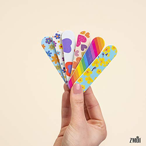 ZMOI (1 DOZEN) Colorful Girly Mini Emery Board Nail Files