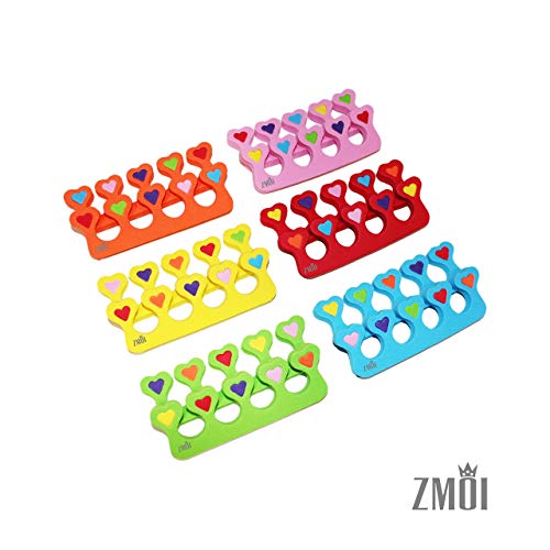 ZMOI 6 Pieces Colorful Girly Mini Emery Nail Files + 6 Pairs Heart Design Toe...