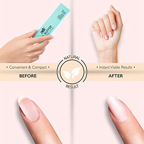 ZMOI Pro Nail Buffer – Luxurious Shine Korean 4-Way Nail Buffing Block – Natu...