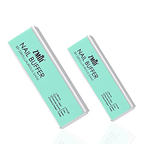 ZMOI Pro Nail Buffer – Luxurious Shine Korean 4-Way Nail Buffing Block – Natu...