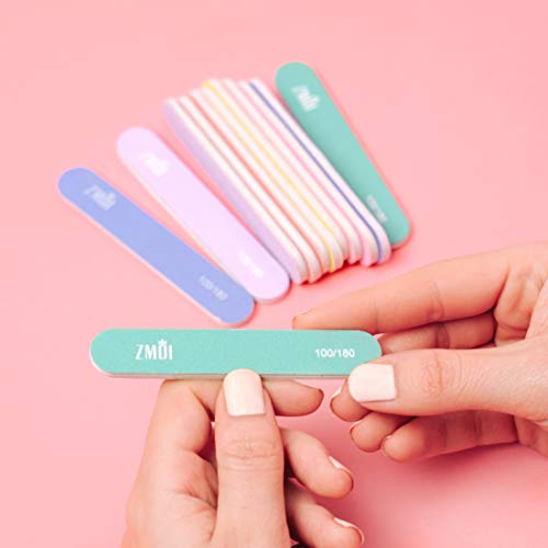 ZMOI Professional Mini Nail File – 12 Stylish - Practical Fingernail File Pac...