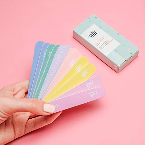 ZMOI Professional Mini Nail File – 12 Stylish - Practical Fingernail File Pac...