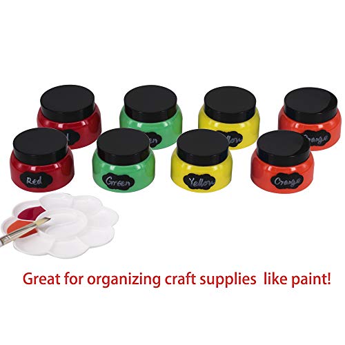 12 Pack 7.7 OZ Clear Plastic Jars With Lids, A Spatula, A Pen & Labels - BPA ...