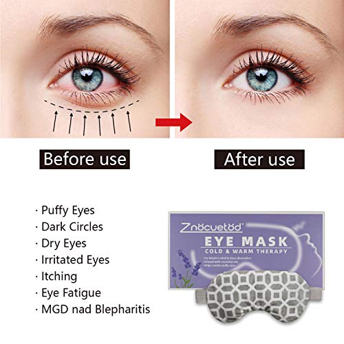 2 in 1 Heated/Ice Eye Mask Moist Heat Eye Mask Lavender & Flaxseed Sinus Pill...