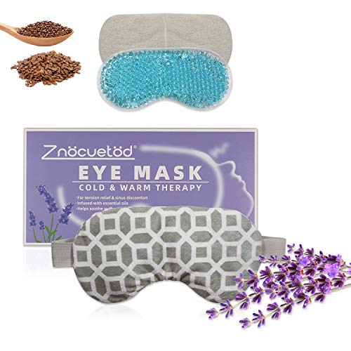 2 in 1 Heated/Ice Eye Mask Moist Heat Eye Mask Lavender & Flaxseed Sinus Pill...
