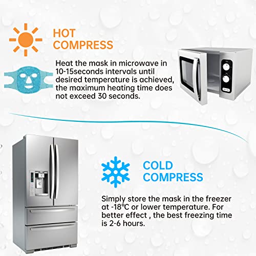 Cold Face Eye Mask Ice Pack Reduce Face Puff,Dark Circles,Gel Beads Hot Heat ...