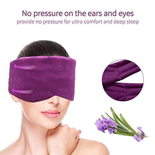 Eye Mask for Sleeping Blackout,Ice/Heated Eye Mask Adjustable Filled w/Lavend...