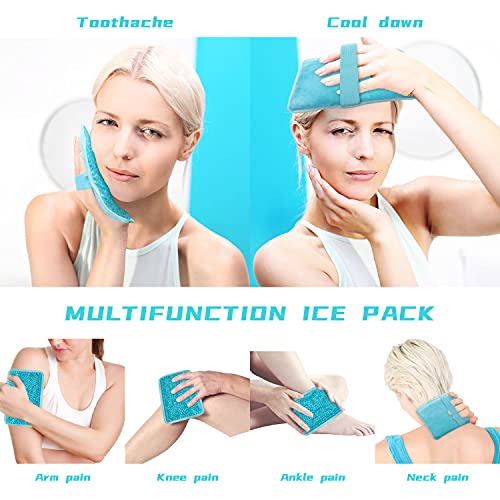 Gel Ice Pack Ice Bag with Strap-Reusable Hot & Cold Pack Compress Therapy for...