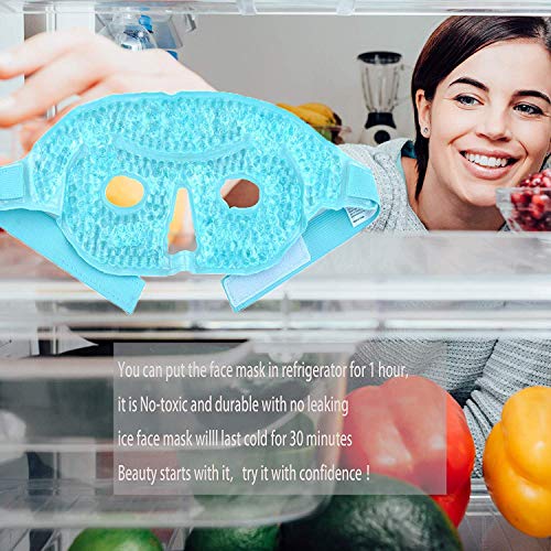 Ice Face/Eye Mask for Woman Man, Heated Warm Cooling Reusable Gel Beads ice M...