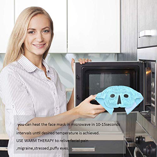 Ice Face/Eye Mask for Woman Man, Heated Warm Cooling Reusable Gel Beads ice M...