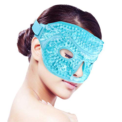 Ice Face/Eye Mask for Woman Man, Heated Warm Cooling Reusable Gel Beads ice M...