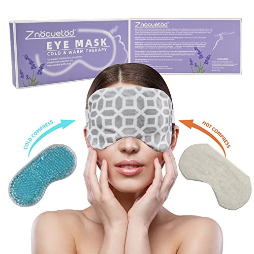 Moist Heat Eye Mask,Ice/Hot Compress Eye Pillow for Dry Eyes,Puffy Eyes with ...