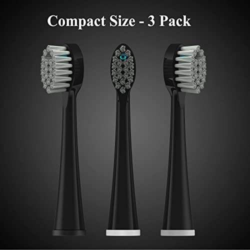 3 Count Brush Heads for Waterpik - Compact Replacement Flossing Toothbrush He...