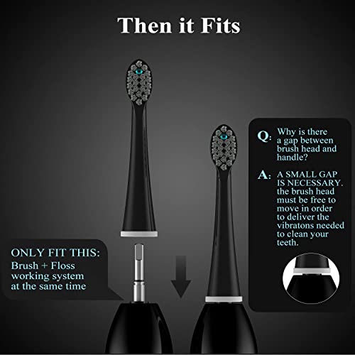 3 Count Brush Heads for Waterpik - Compact Replacement Flossing Toothbrush He...