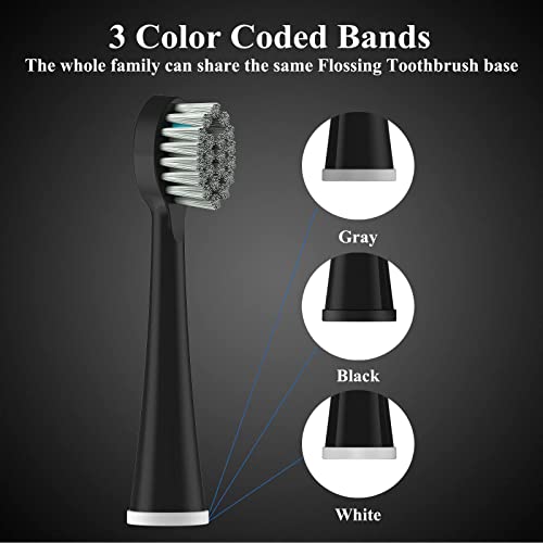 3 Count Brush Heads for Waterpik - Compact Replacement Flossing Toothbrush He...