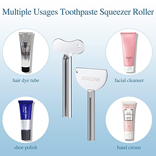 ZOCONE Toothpaste Squeezer, 6pcs Metal Tube Squeezer Key Stainless Steel Toot...