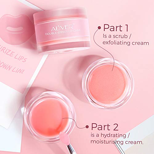 Lip Sleeping Mask, with Lip Scrubs Exfoliator & Moisturizer, Double Effect Li...