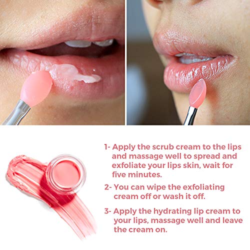 Lip Sleeping Mask, with Lip Scrubs Exfoliator & Moisturizer, Double Effect Li...