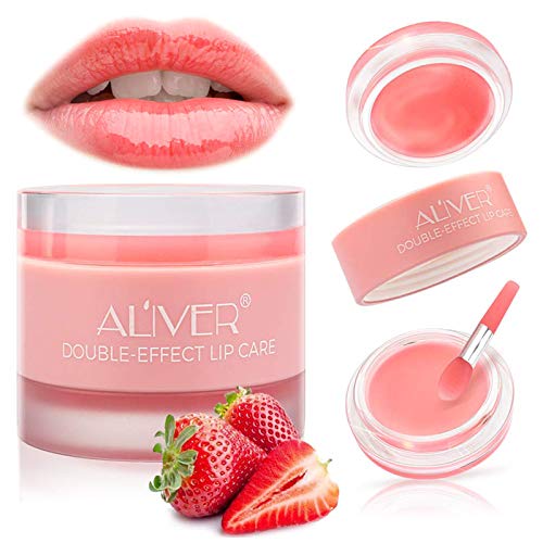 Lip Sleeping Mask, with Lip Scrubs Exfoliator & Moisturizer, Double Effect Li...