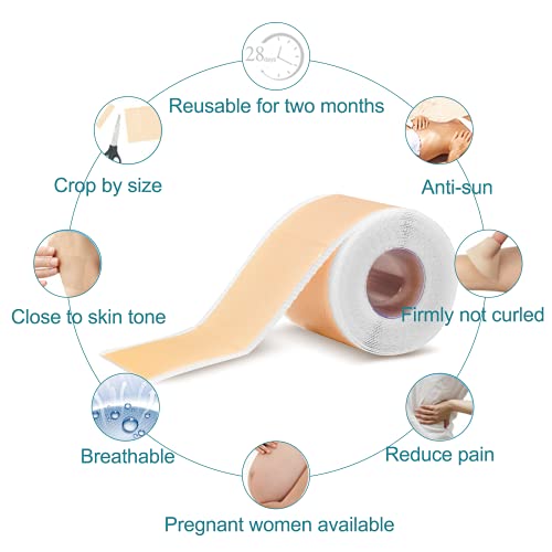 Medical Grade Silicone Scar Sheet, Silicone Scar Tape (1.6”x 60”), Scar Remov...