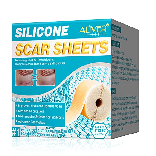 Silicone Scar Sheet (1.6” x 120”), Medical Grade Scar Tape Scar Removal For K...