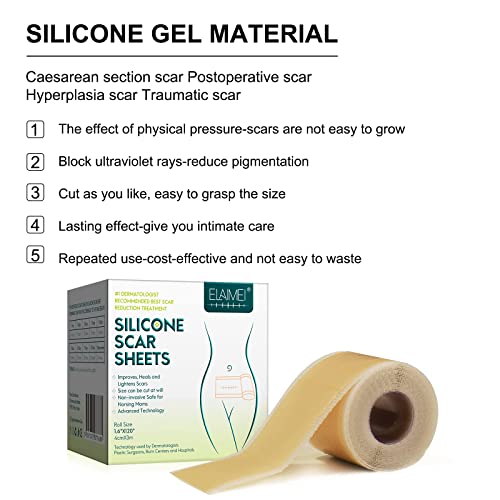 Silicone Scar Sheets (1.6” x 120”Roll-3M), Silicone Scar Tape Roll, Scar Sili...