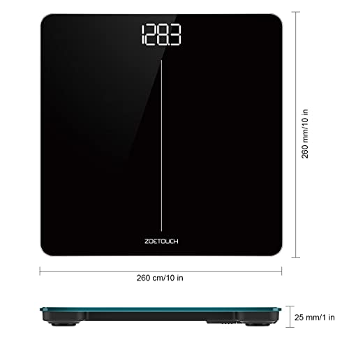 ZOETOUCH Digital Body Weight Bathroom Scale, Weighing Scale, Step-On Technolo...