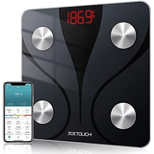 ZOETOUCH Digital Body Weight Scale, Smart Bluetooth Body Fat Scale with BMI W...