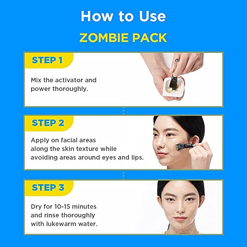 SKIN1004 Zombie Pack (1box - 8ea) | Wash off Face Mask for Aging Skin, Fine L...