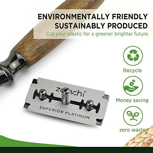 Double Edge Razor Blades, 50 Counts Safety Razor Blades for Shaving, Platinum...