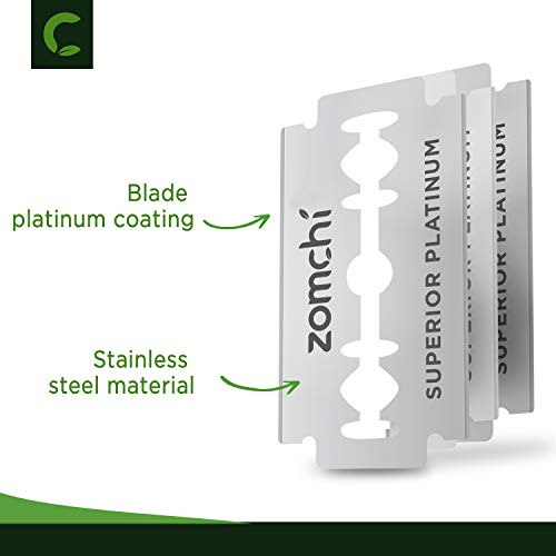 Double Edge Razor Blades, 50 Counts Safety Razor Blades for Shaving, Platinum...