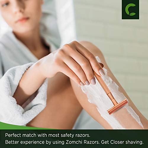 Double Edge Razor Blades, 50 Counts Safety Razor Blades for Shaving, Platinum...