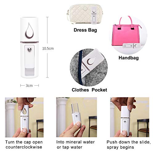 Nano Facial Steamer Mist Spray Eyelash Extensions Cleaning Pores Water SPA Mo...