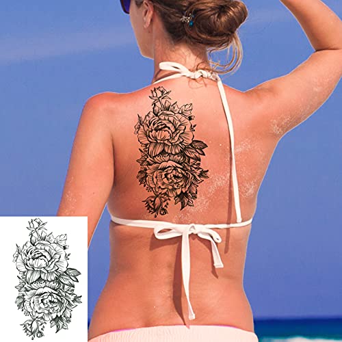 22 Sheets Large 3D Flowers Temporary Tattoos Stickers for Women, Including 10...