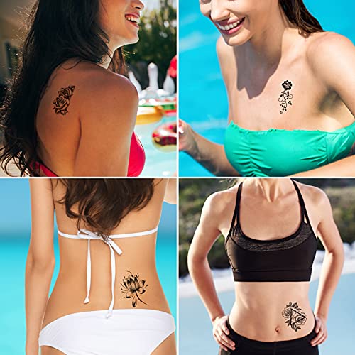 22 Sheets Large 3D Flowers Temporary Tattoos Stickers for Women, Including 10...