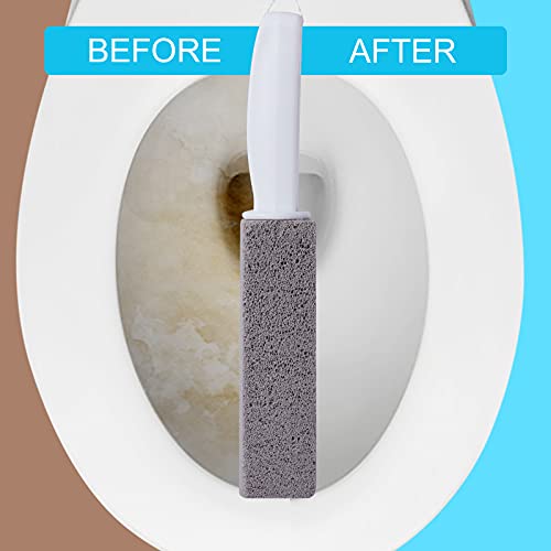 4 Pack Pumice Cleaning Stone with Handle, Toilet Bowl Pumice Cleaning Stone T...