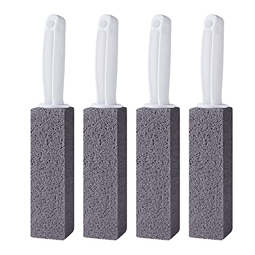 4 Pack Pumice Cleaning Stone with Handle, Toilet Bowl Pumice Cleaning Stone T...