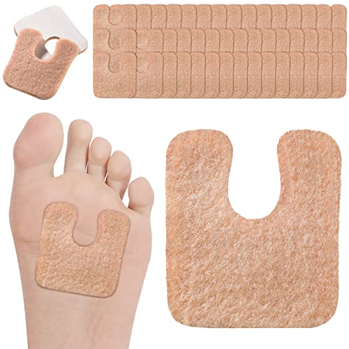 48 Pieces U-Shaped Felt Callus Pads Metatarsal Foot Pads for Pain Relief Prot...