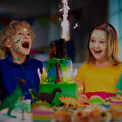 Zonon 90 Pieces Glow Dinosaur Temporary Tattoos Luminous Dinosaur Temporary T...