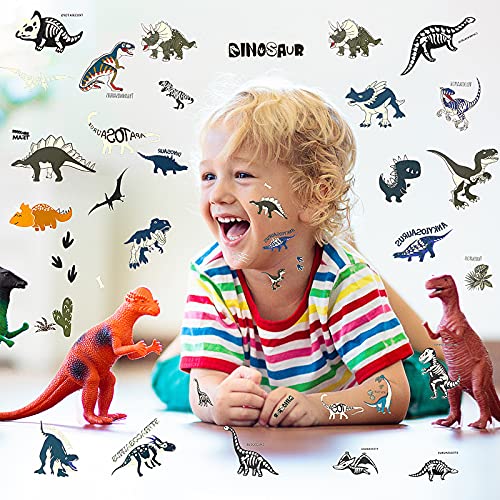 Zonon 90 Pieces Glow Dinosaur Temporary Tattoos Luminous Dinosaur Temporary T...
