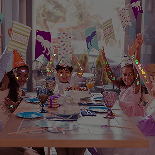 Zonon 90 Pieces Glow Dinosaur Temporary Tattoos Luminous Dinosaur Temporary T...